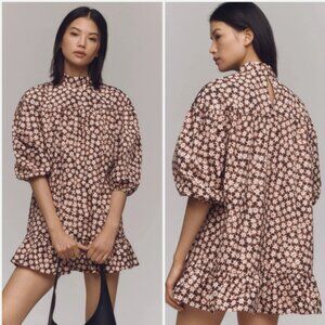 Brand New BY ANTHROPOLOGIE 3/4-Sleeve Mock-Neck Swing Mini Dress